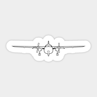 Fokker F27 classic aircraft black outline graphic Sticker